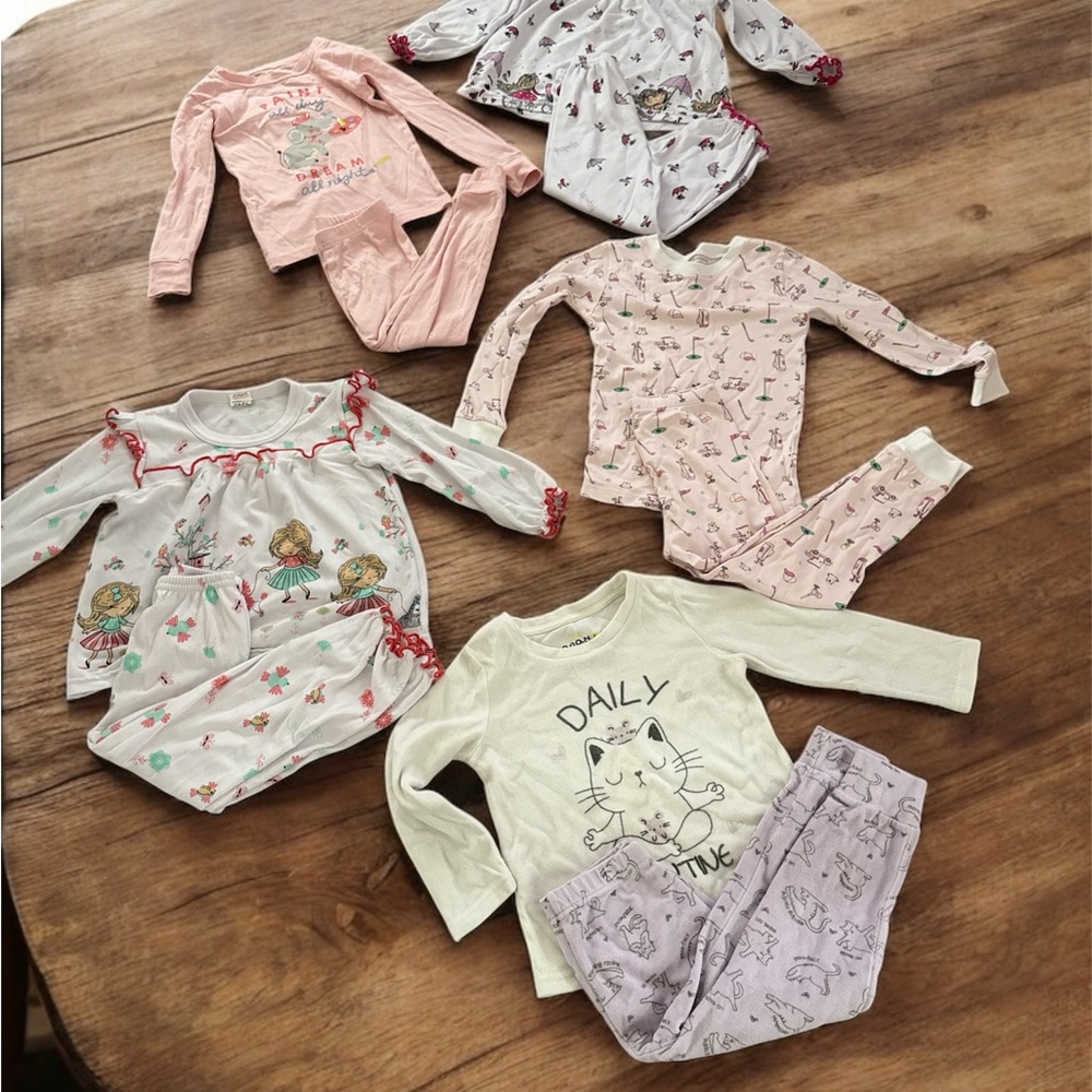 Place Kids Pajamas Set - Pink, White, Cream, Purple